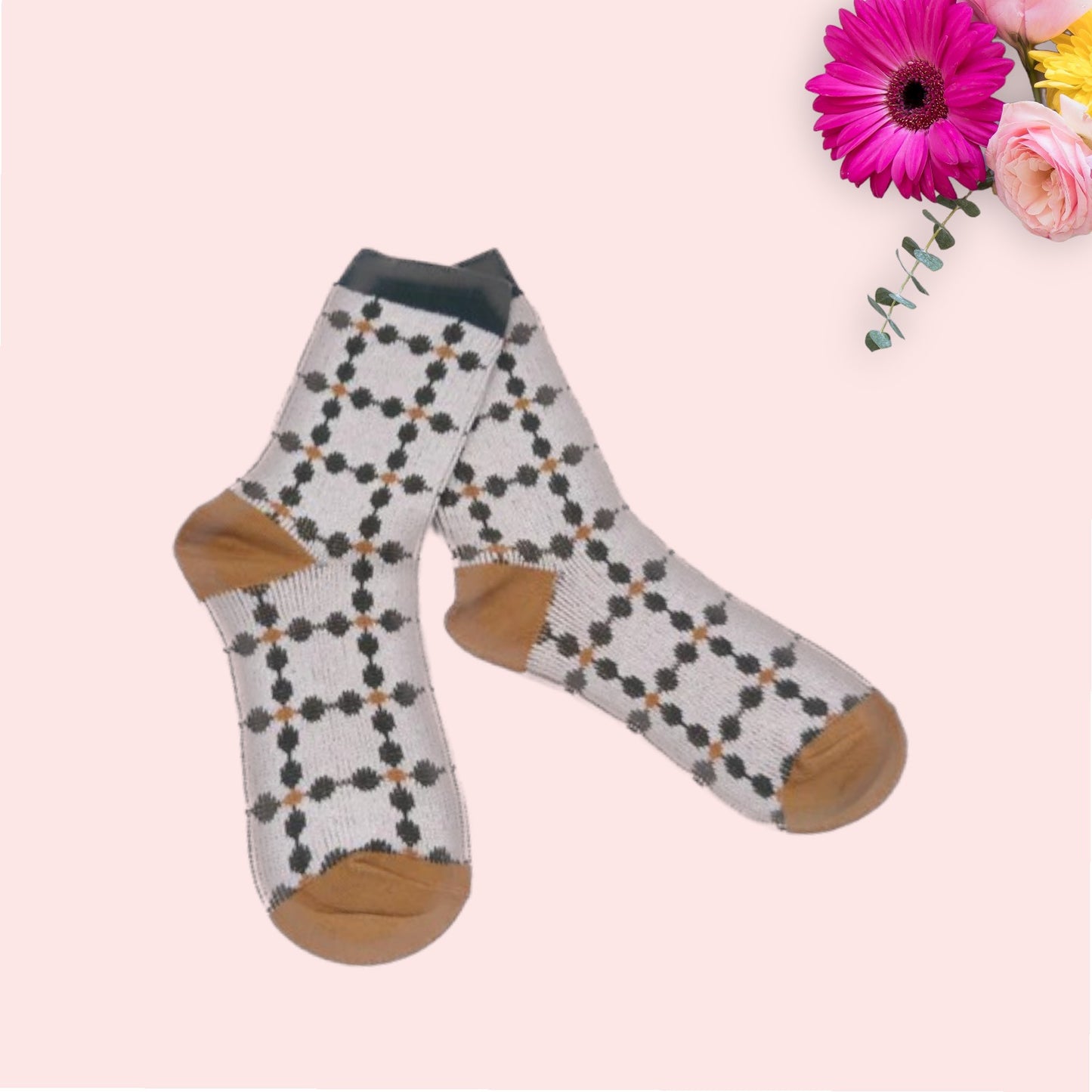 Squares & Dots Pattern Socks