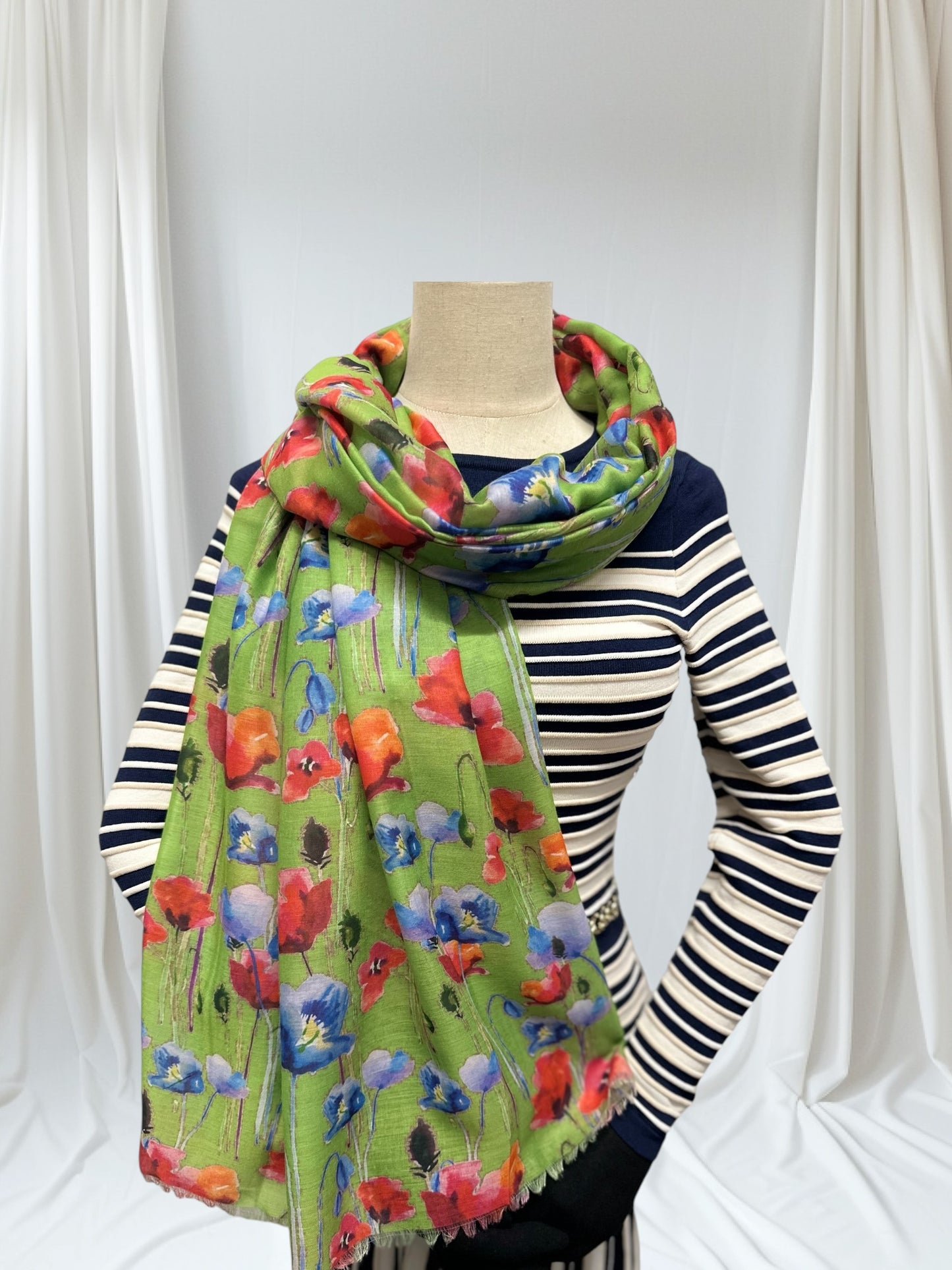 Poppy Flower Print Scarf