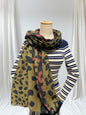 Leopard Print & Striped Bordered Scarf