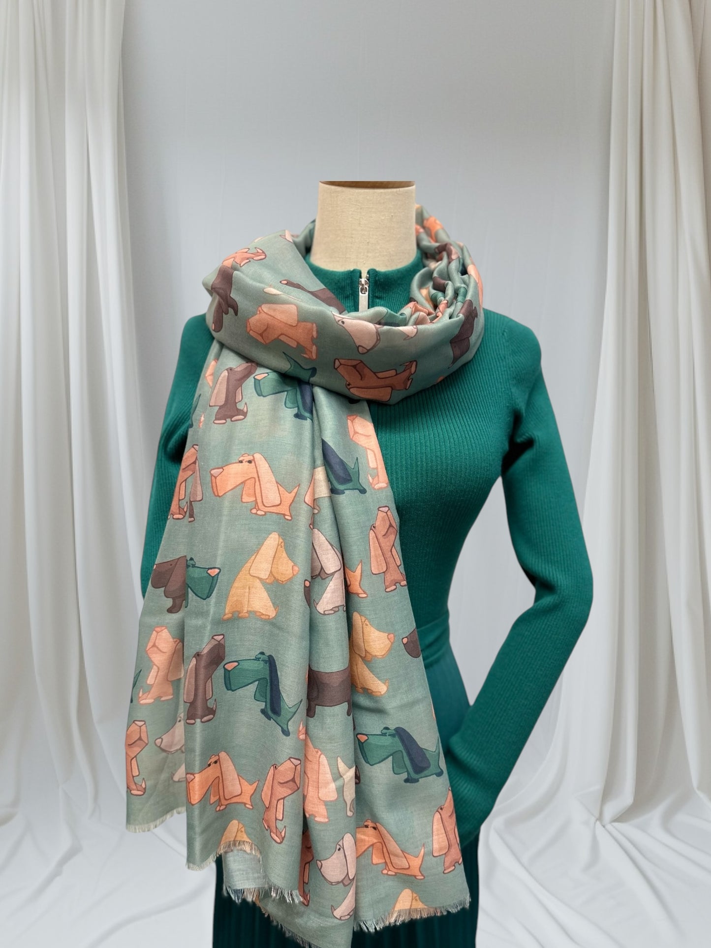 Cute Dog Print Scarf