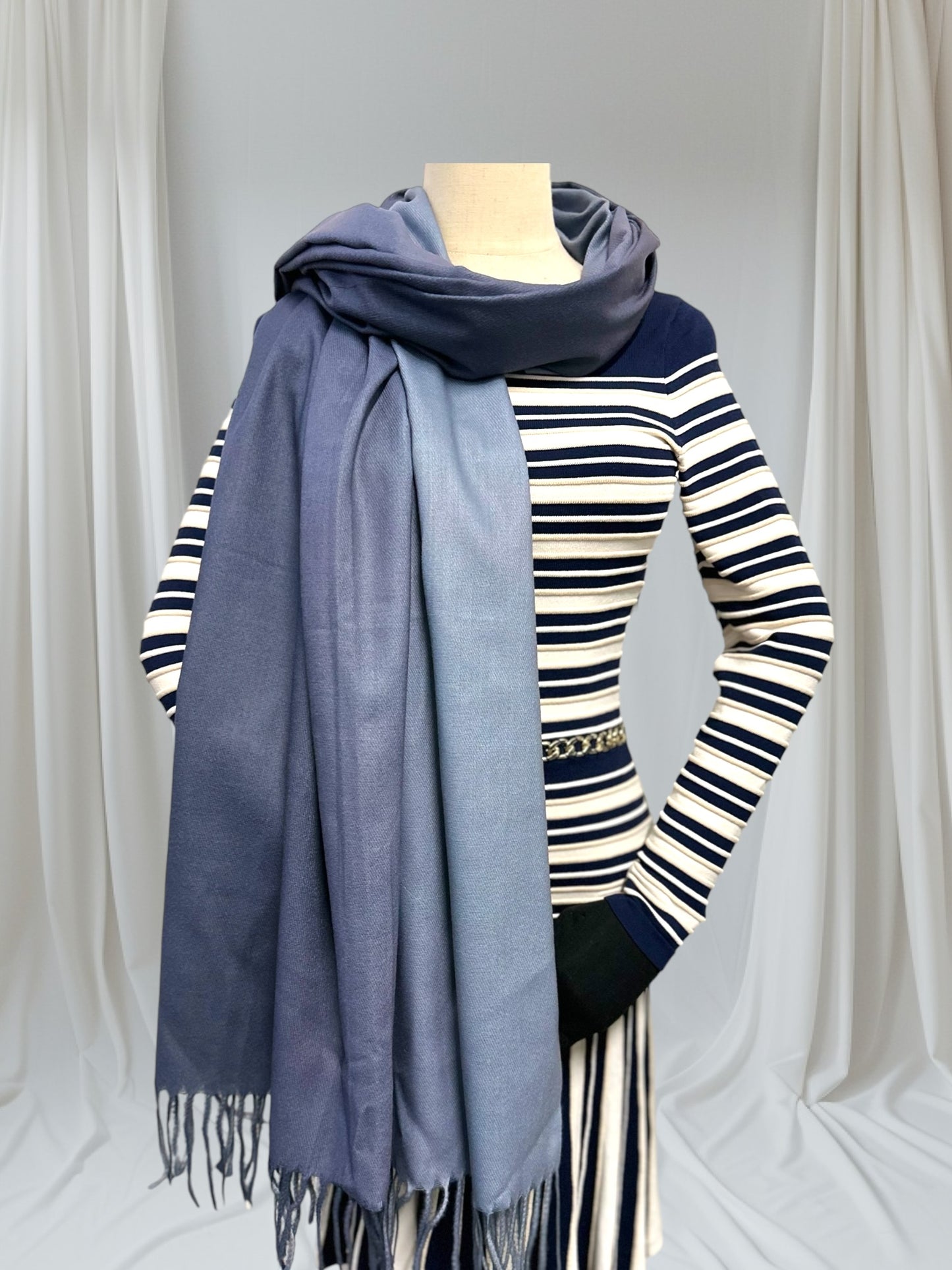 Two Tone Gradual Fade Cashmere Feel Pashmina