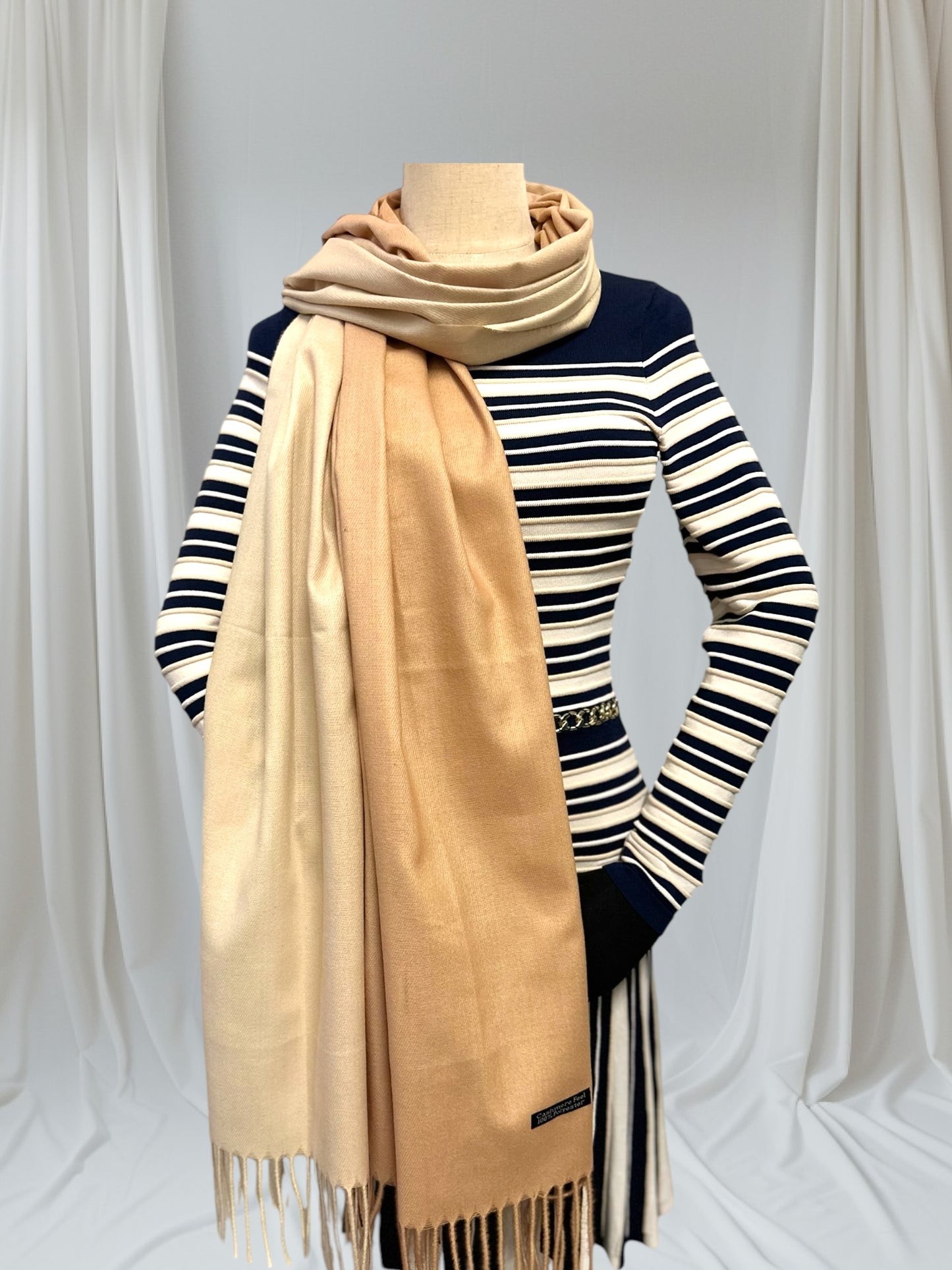 Two Tone Gradual Fade Cashmere Feel Pashmina
