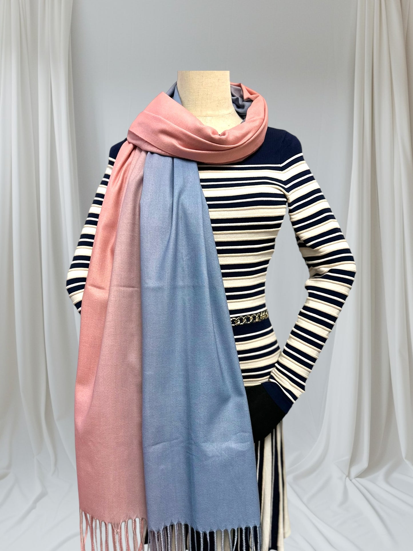 Two Tone Gradual Fade Cashmere Feel Pashmina