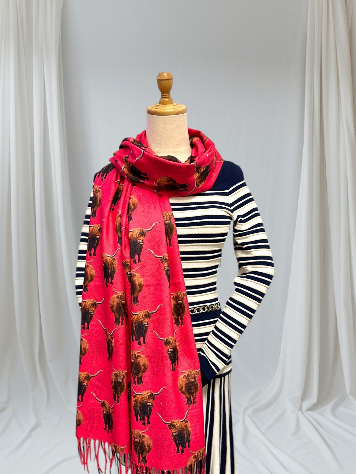 Highland Cow Cashmere Feel Scarf