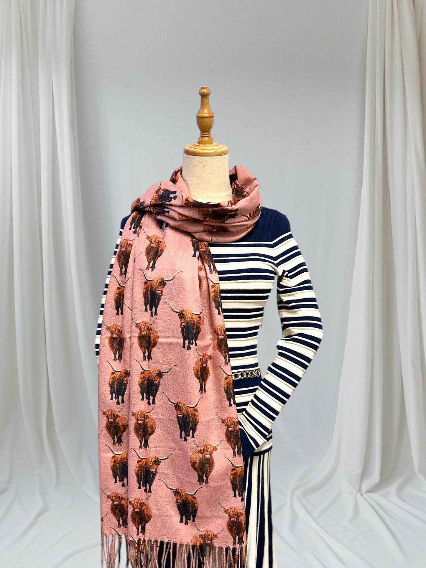 Highland Cow Cashmere Feel Scarf