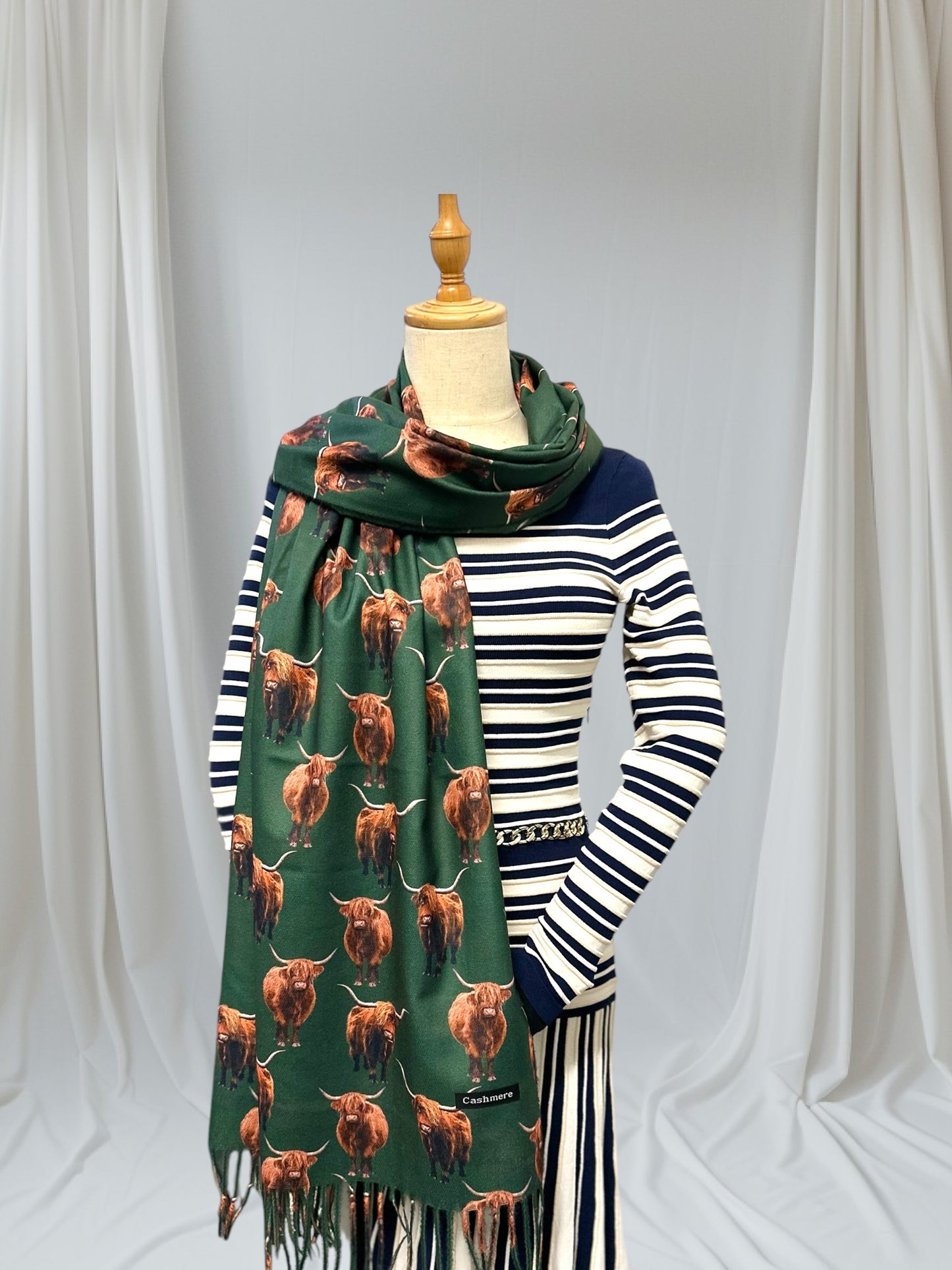 Highland Cow Cashmere Feel Scarf