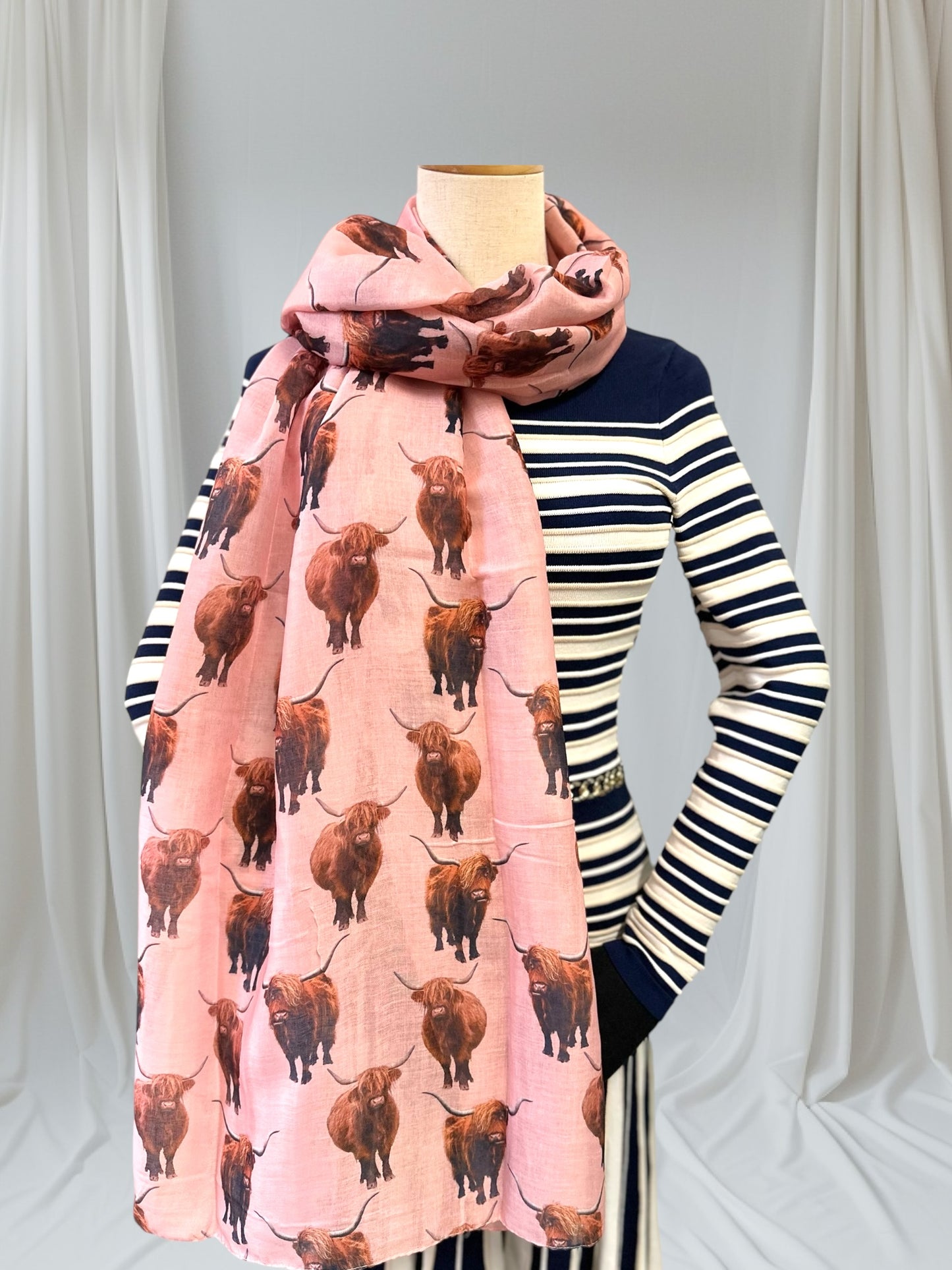 Highland Cow Print Scarf