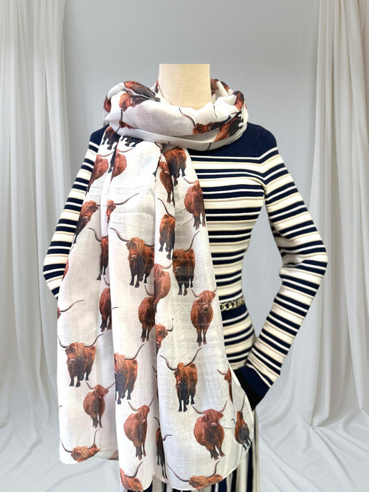 Highland Cow Print Scarf