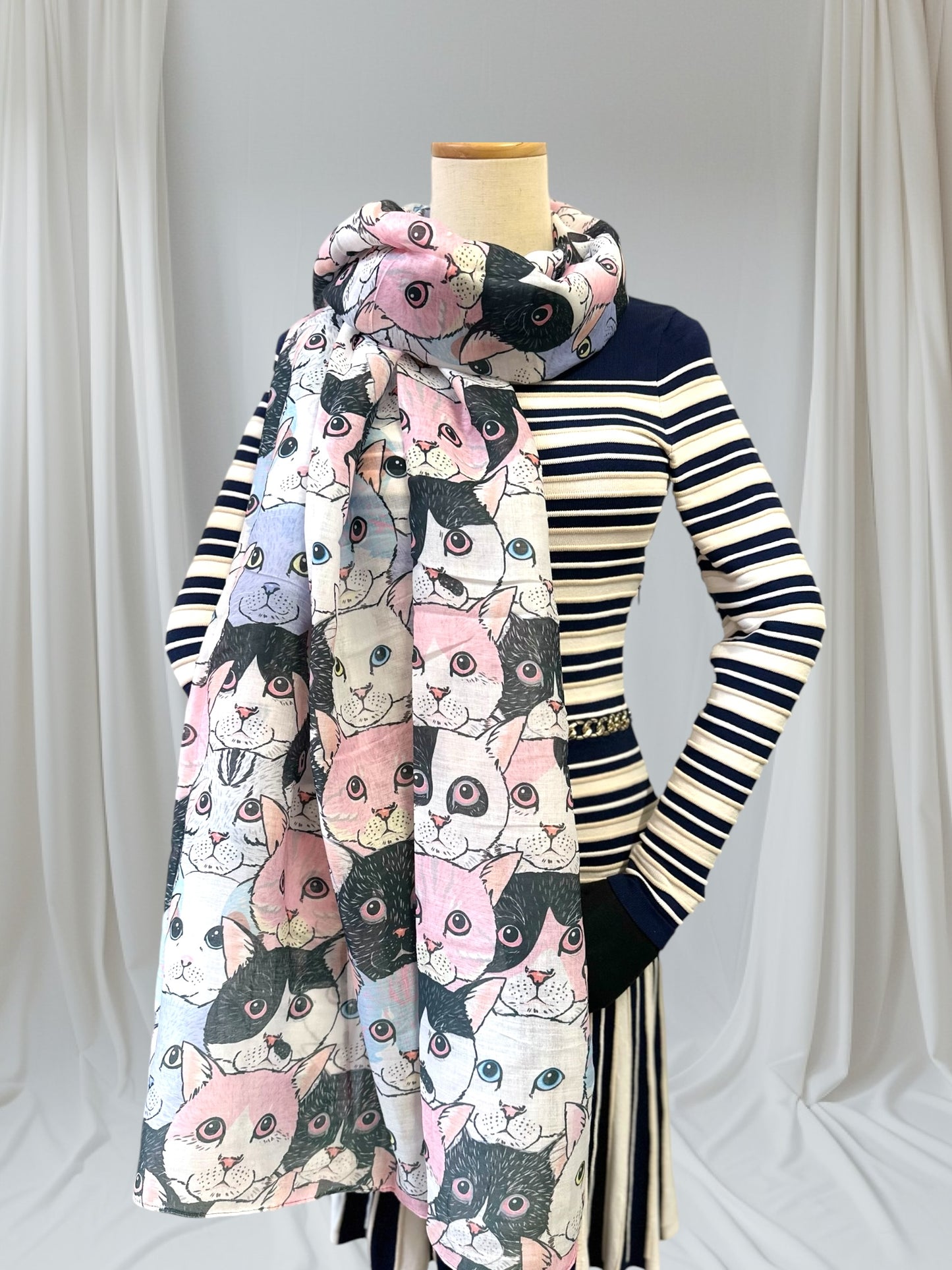 Cute Cat Print Scarf
