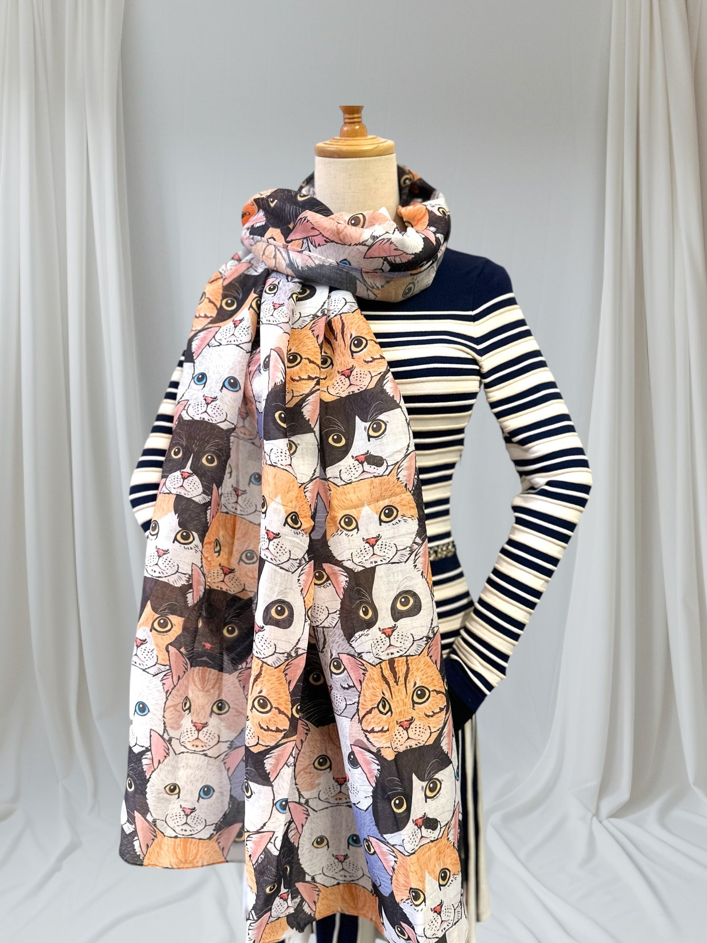 Cute Cat Print Scarf