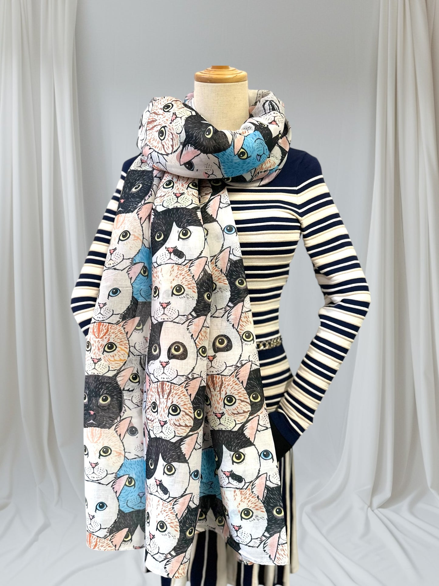 Cute Cat Print Scarf