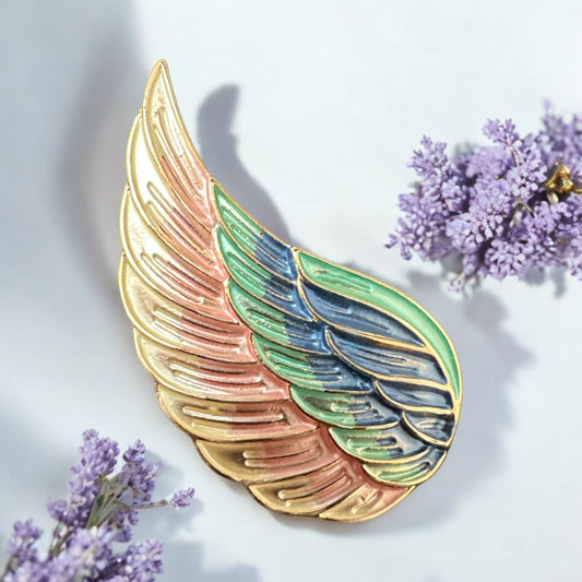 Magnetic feathered Wing Brooches
