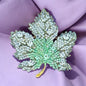Jewelled Maple Leaf Brooches