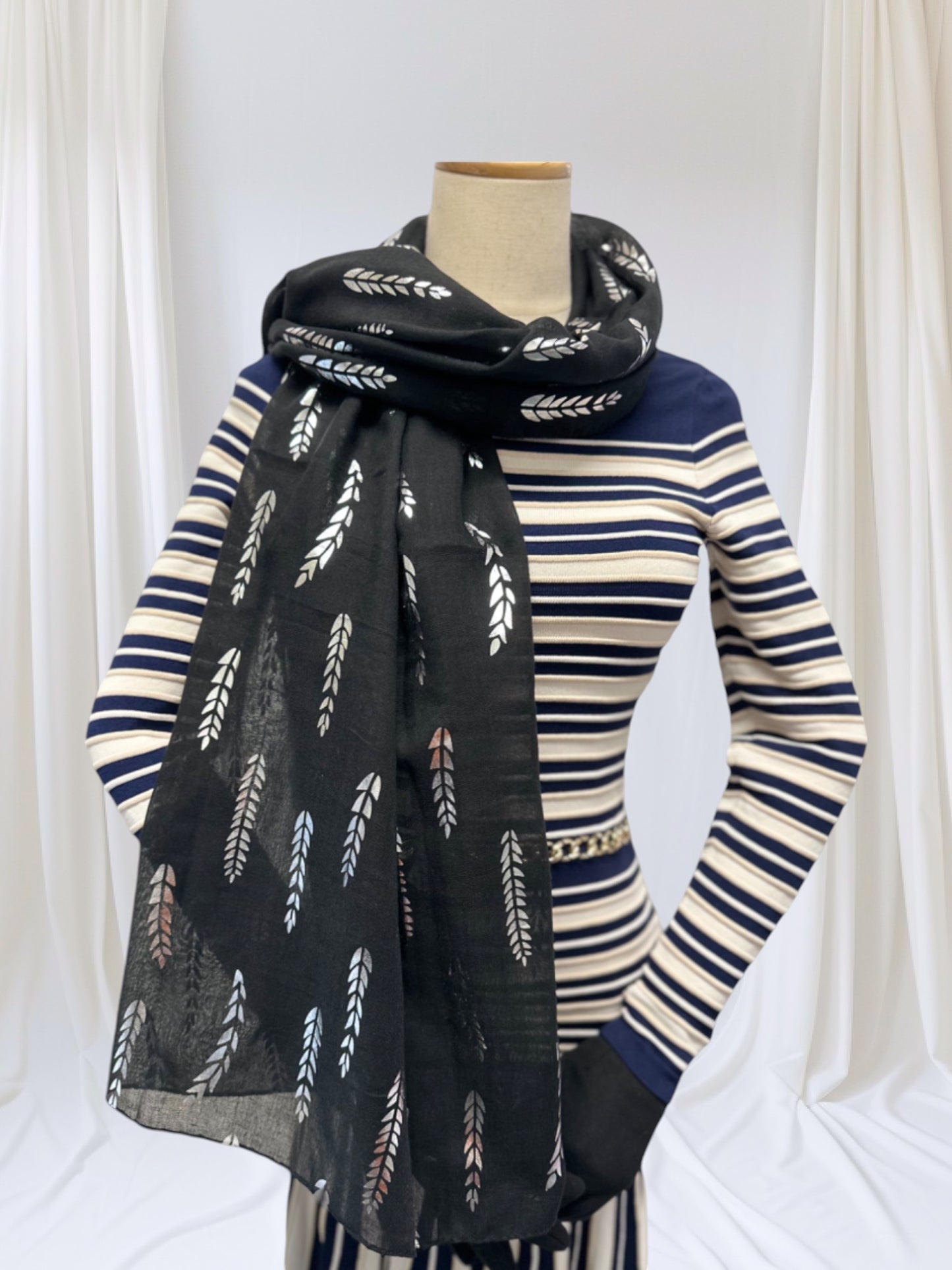 Glitter Wheat Print Scarf