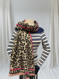 Leopard Print Bordered Scarf
