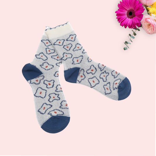Art Print Flower Seamless Socks