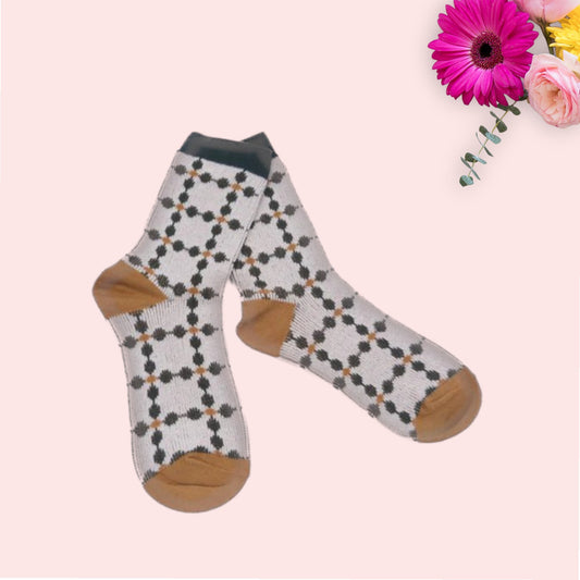 Squares & Dots Pattern Socks
