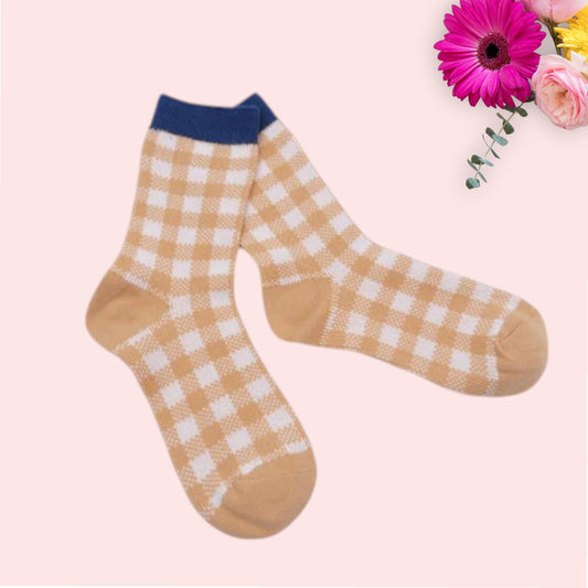 Checkered Yellow Socks