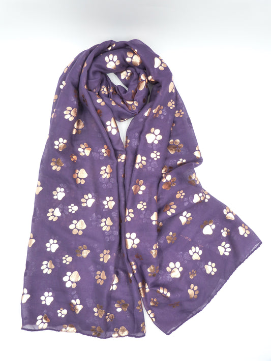 Glitter Rose Gold  Big Paw Print Scarf