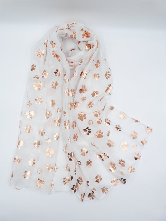 Glitter Rose Gold  Big Paw Print Scarf