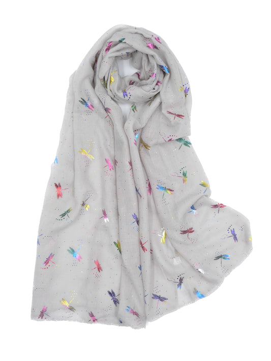 Rainbow Glitter Dragon Fly Scarf