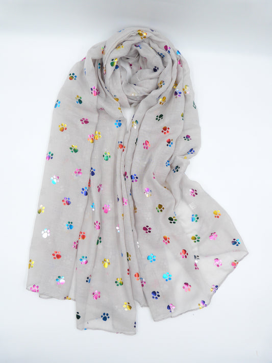 Rainbow Paw Print Scarf