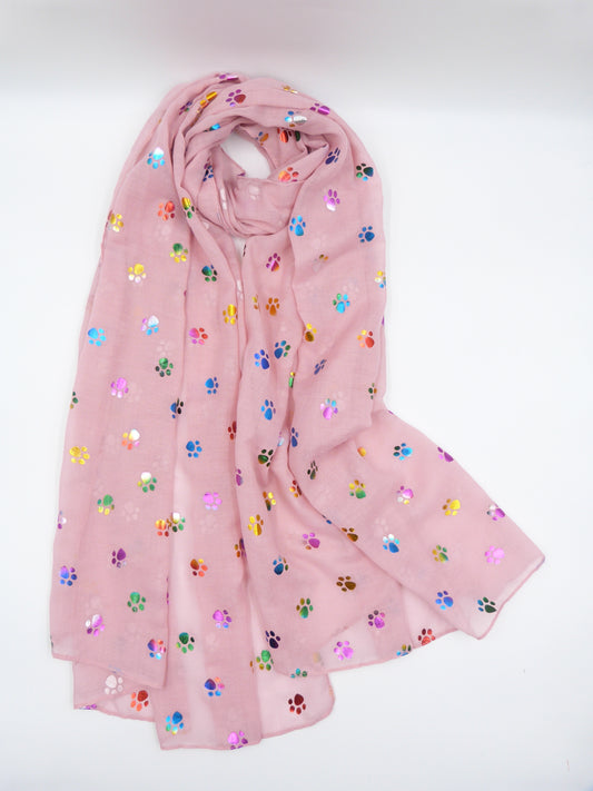 Rainbow Paw Print Scarf