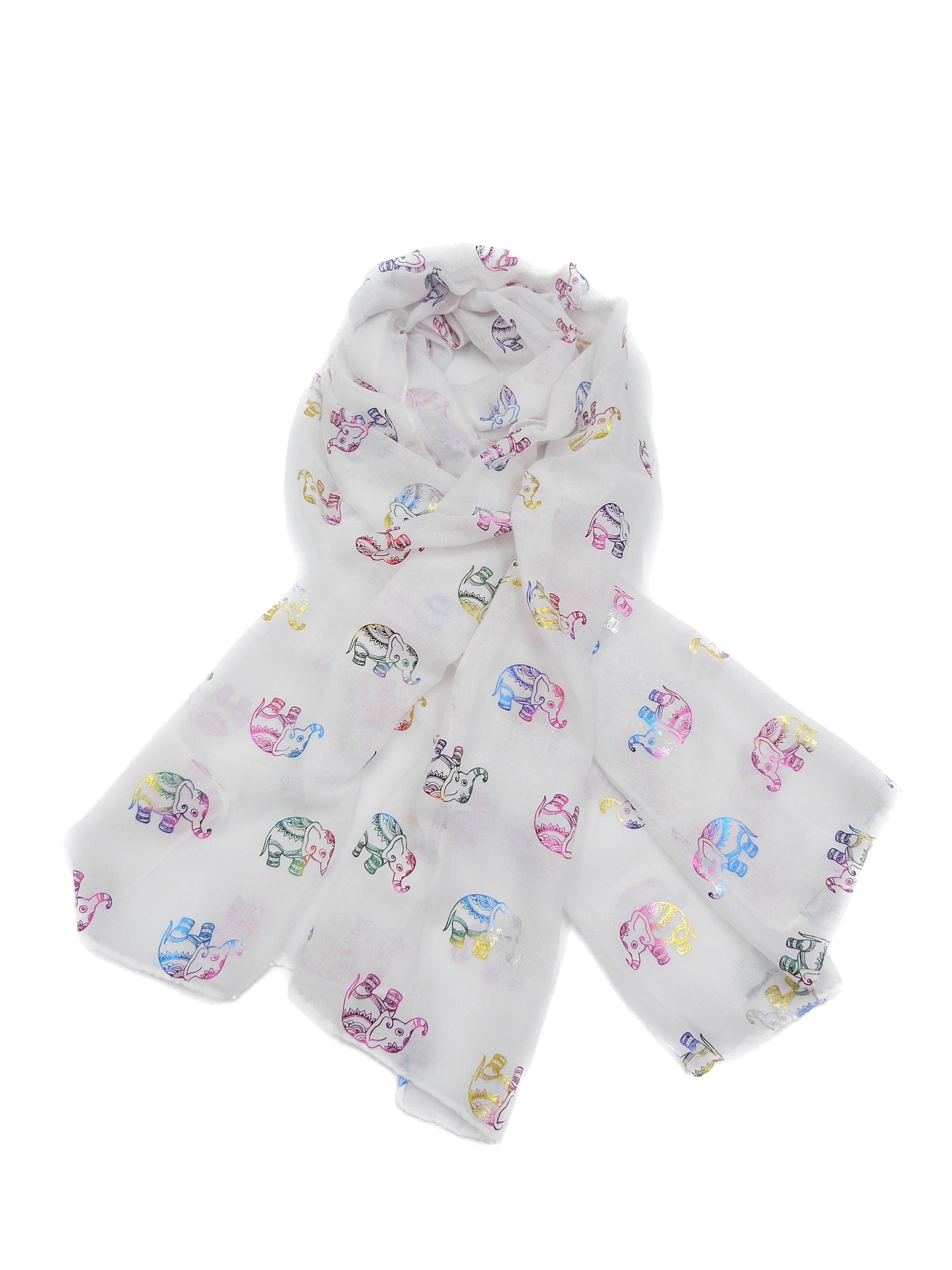 Rainbow Glitter Elephant Print Scarf
