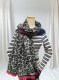 Leopard Print Bordered Scarf