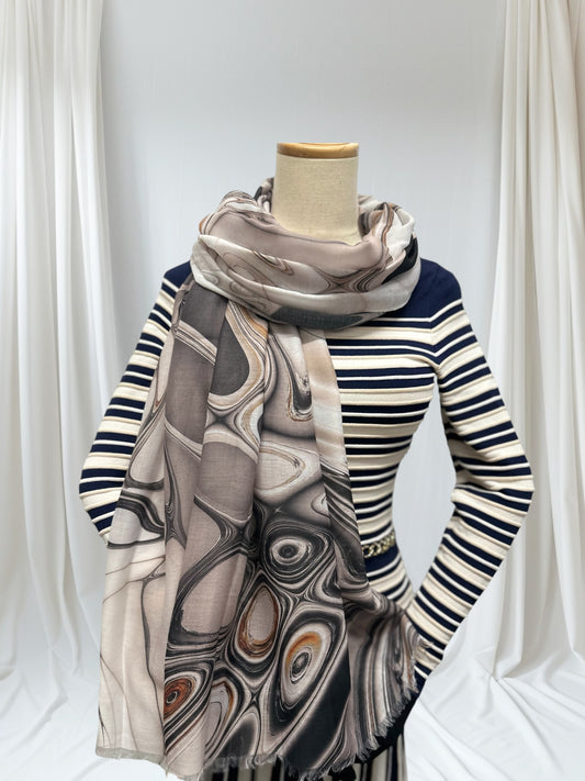 Marble Print Large High Quality Scarf