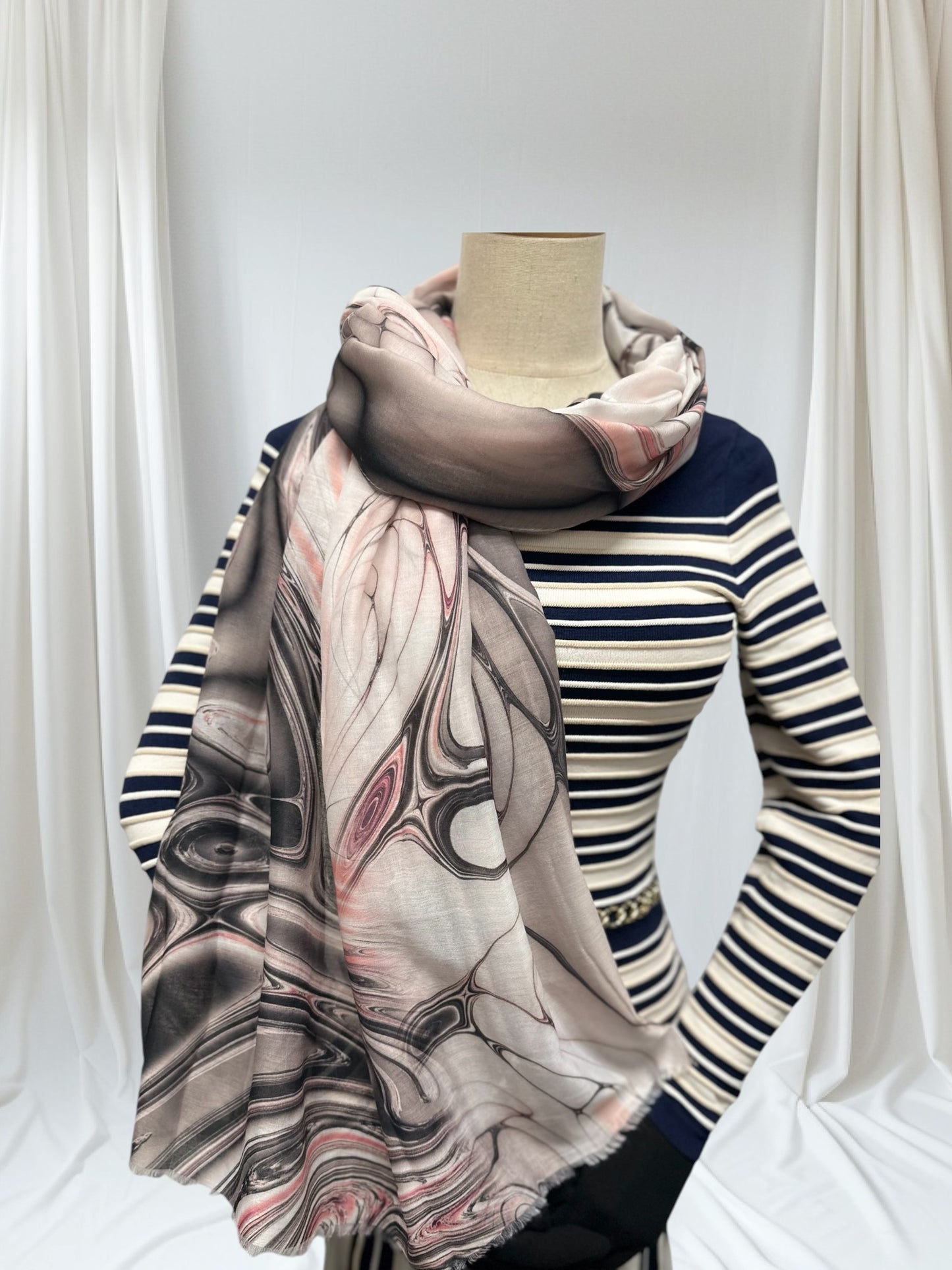 Marble Print Large High Quality Scarf