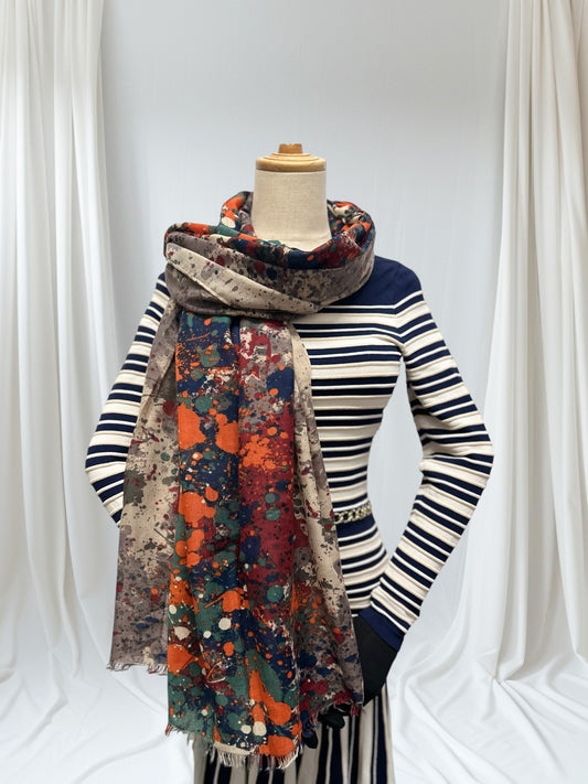 Graffiti Splash Dots Print Scarf