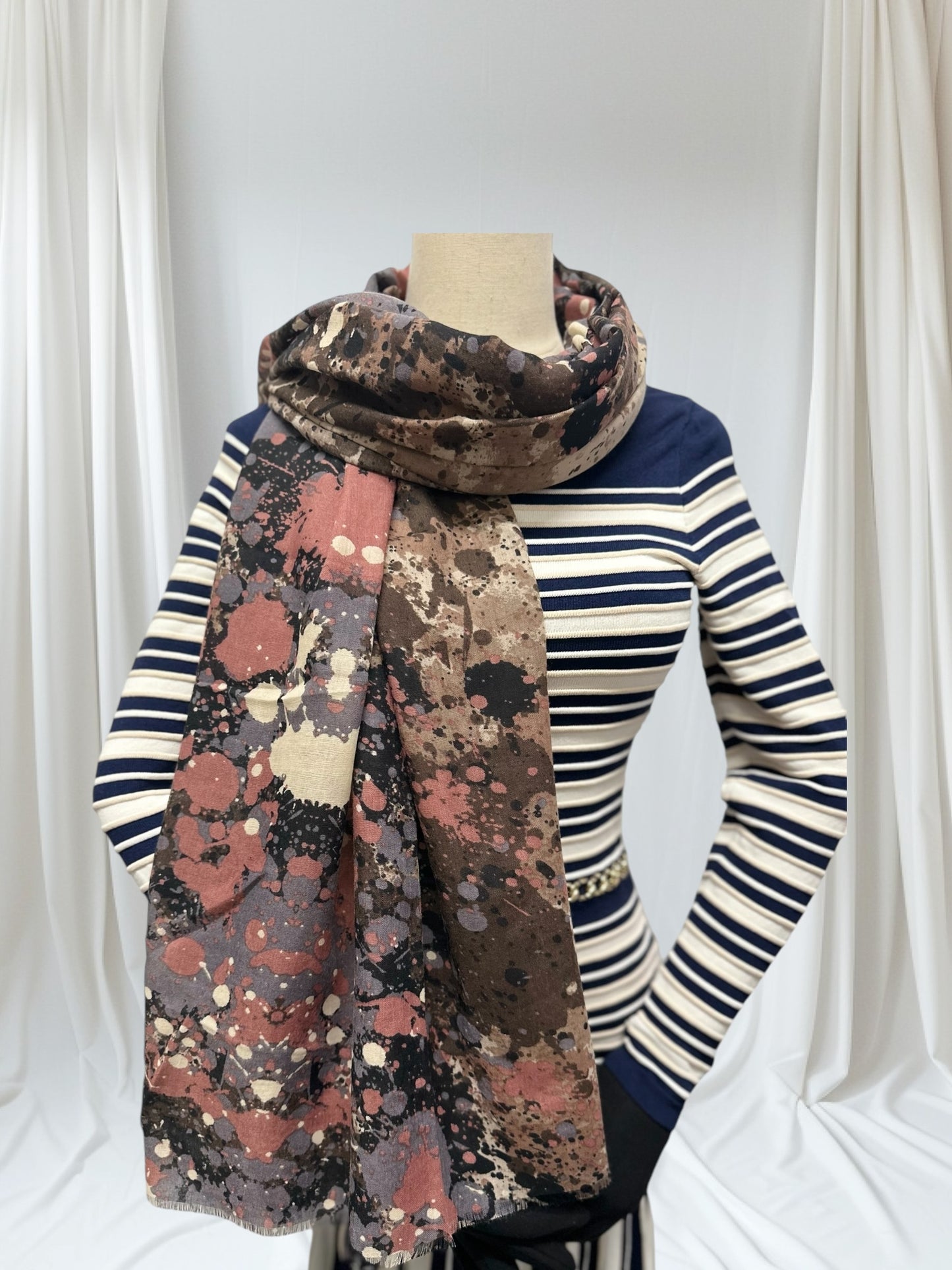 Graffiti Splash Dots Print Scarf
