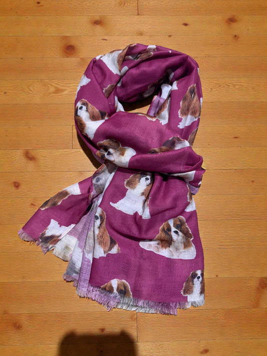 Cavalier King Charles Spaniel Print Scarf