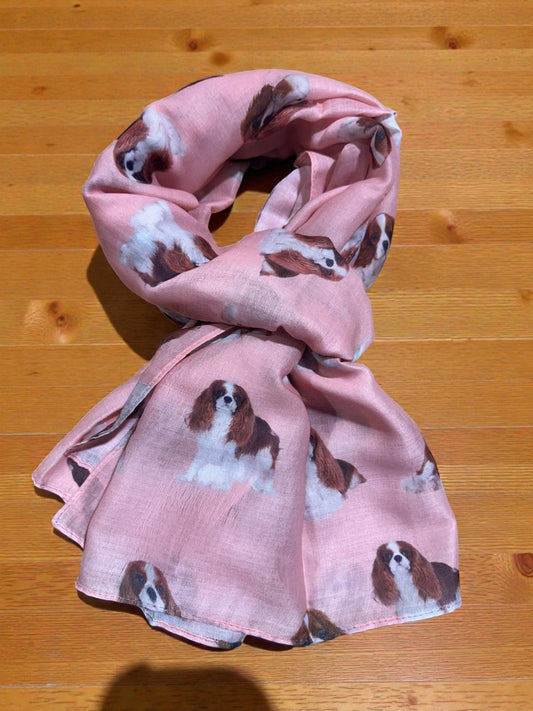 Cavalier King Charles Spaniel Print Scarf