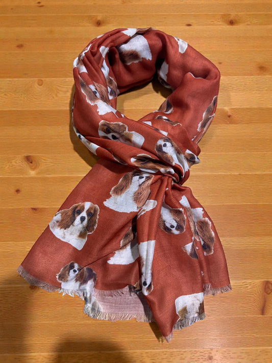 Cavalier King Charles Spaniel Print Scarf