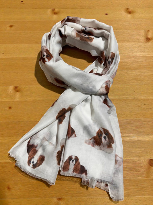 Cavalier King Charles Spaniel Print Scarf