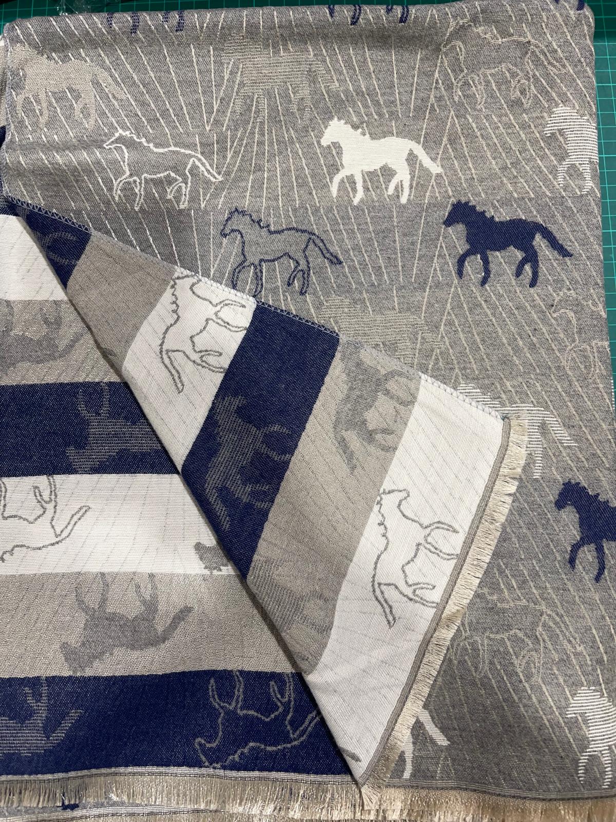 Horses  Printed Cashmere Feel Winter Wrap