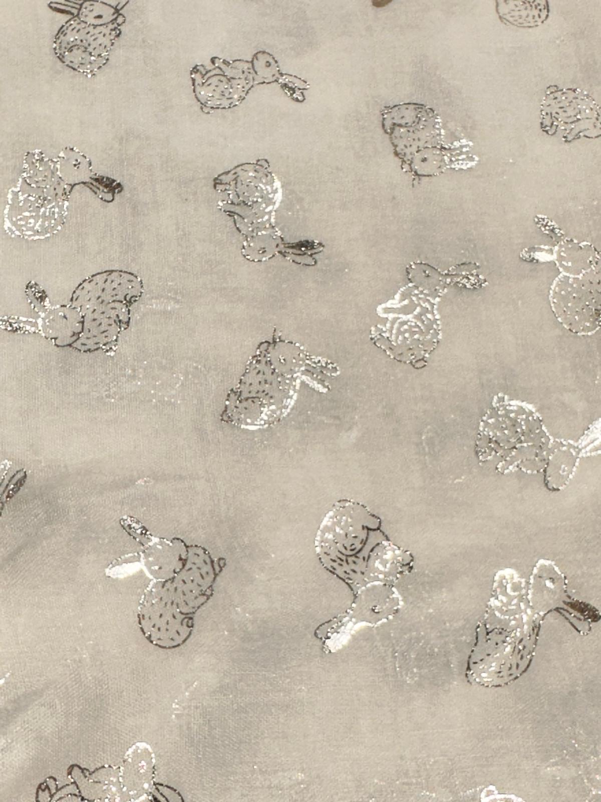 Glitter Foil Bunny Rabbit Scarf Silver Grey