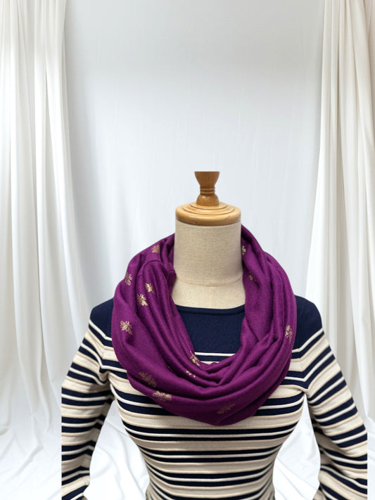 Large Glitter Bee Print Snood
