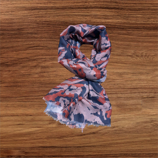 Camouflage print scarf