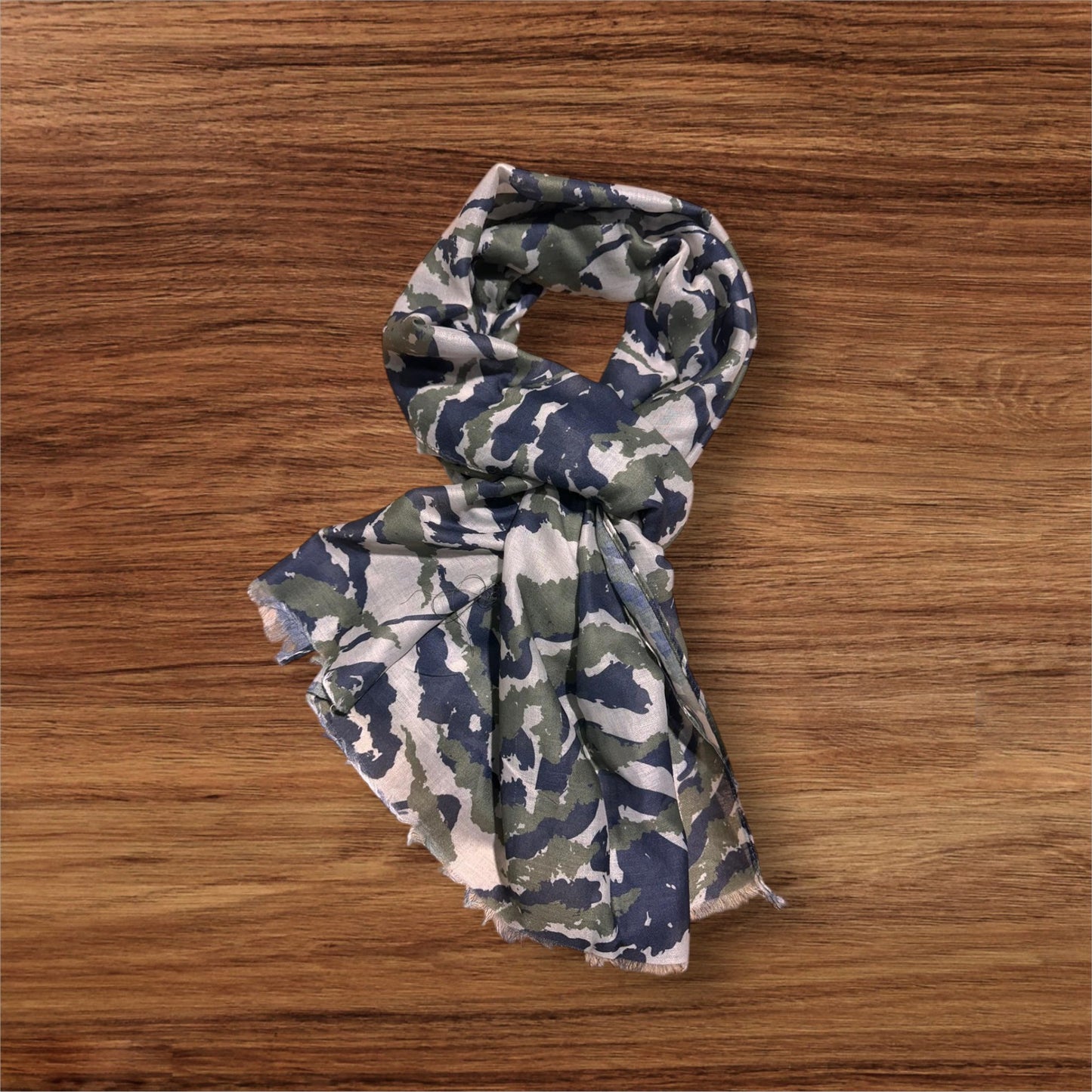 Camouflage print scarf