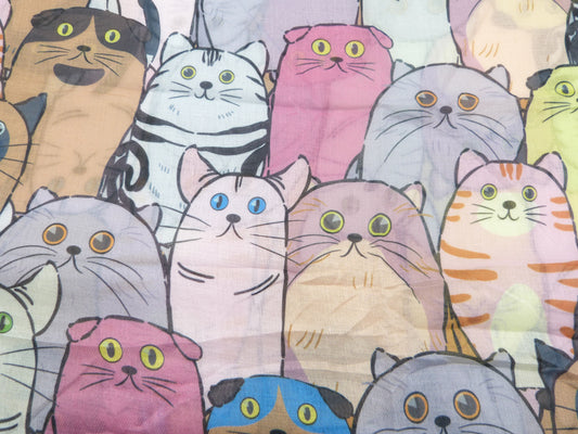 Funky Cats Printed Scarf