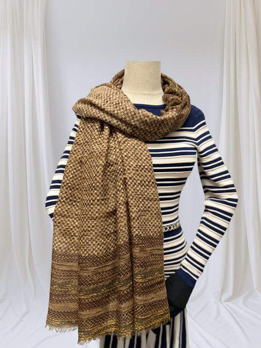 Checkered Squares Print Scarf