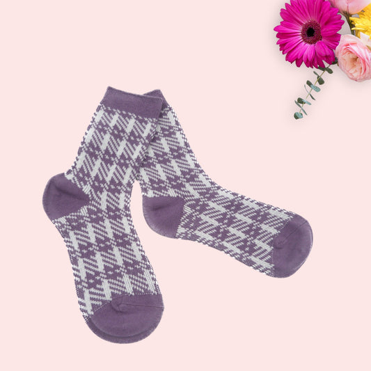 Checkered Lines Pattern  Seamless Socks