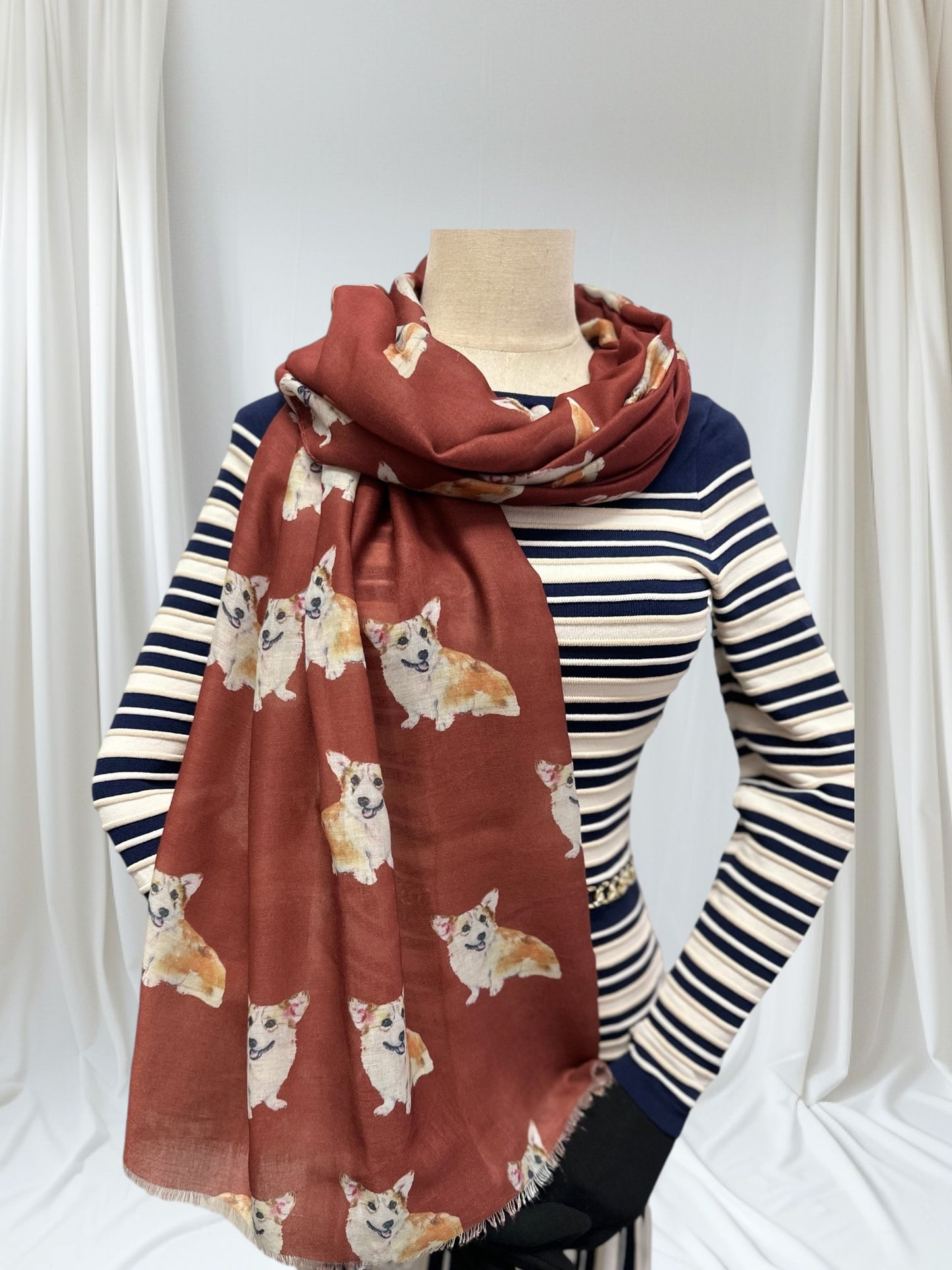 Corgi Dog Print Scarf
