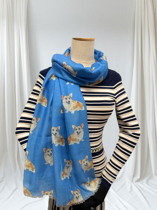 Corgi Dog Print Scarf
