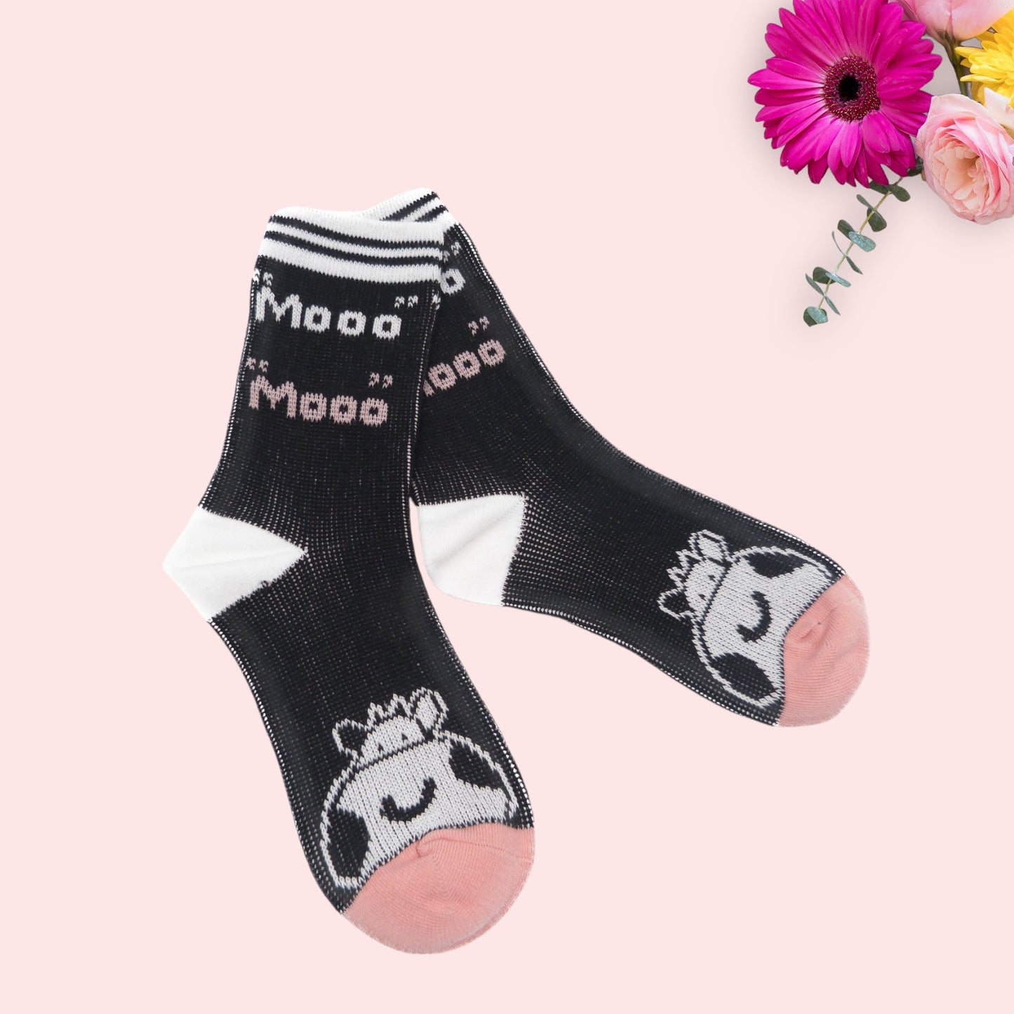Moo Cow Print  Seamless Socks