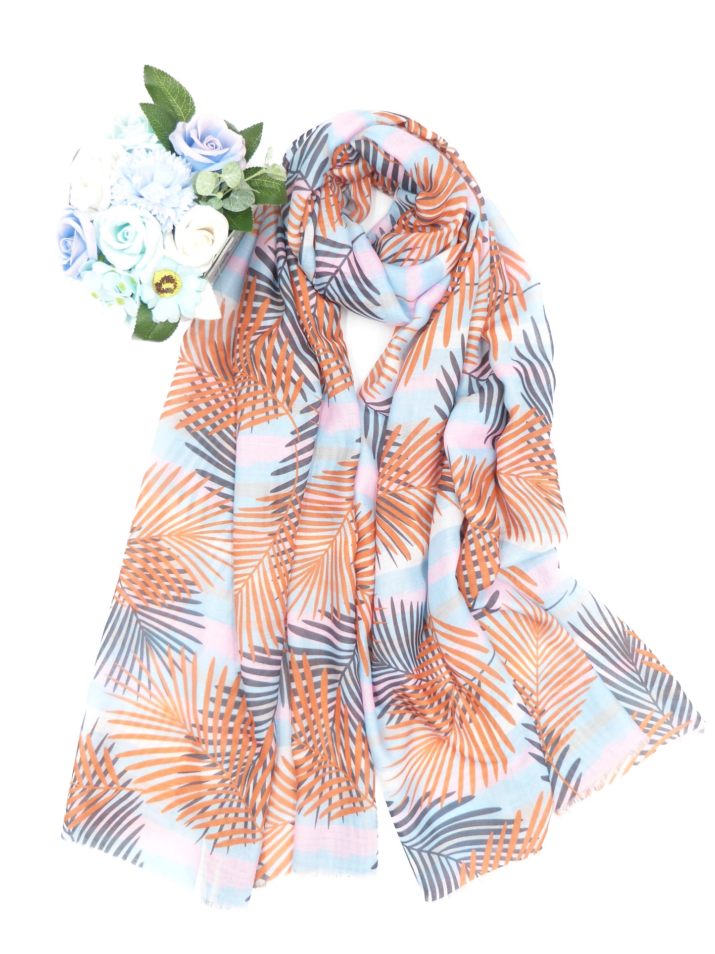 Fern Leaf Print Scarf