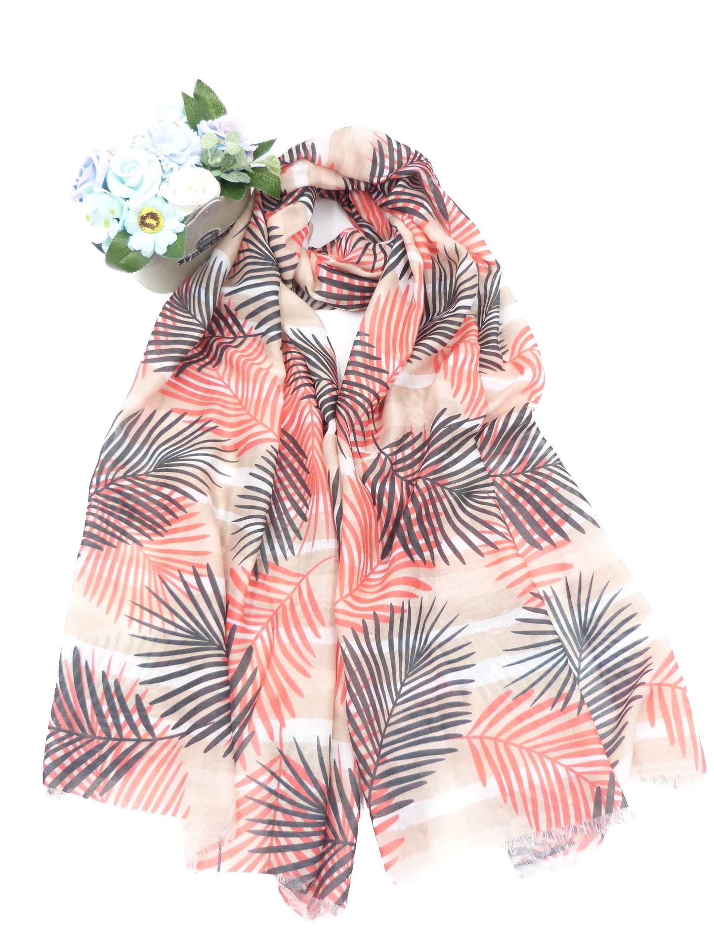 Fern Leaf Print Scarf